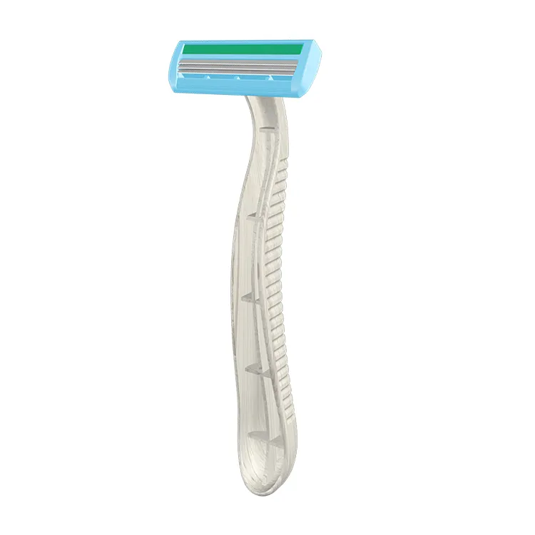 Twin Blade Disposable Razor With Lubricant Strip Bamboo Fiber