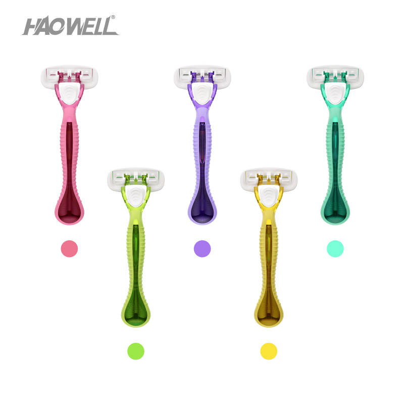 Disposable 3-Blade Razor For Women, Handle, 2 Cartridges