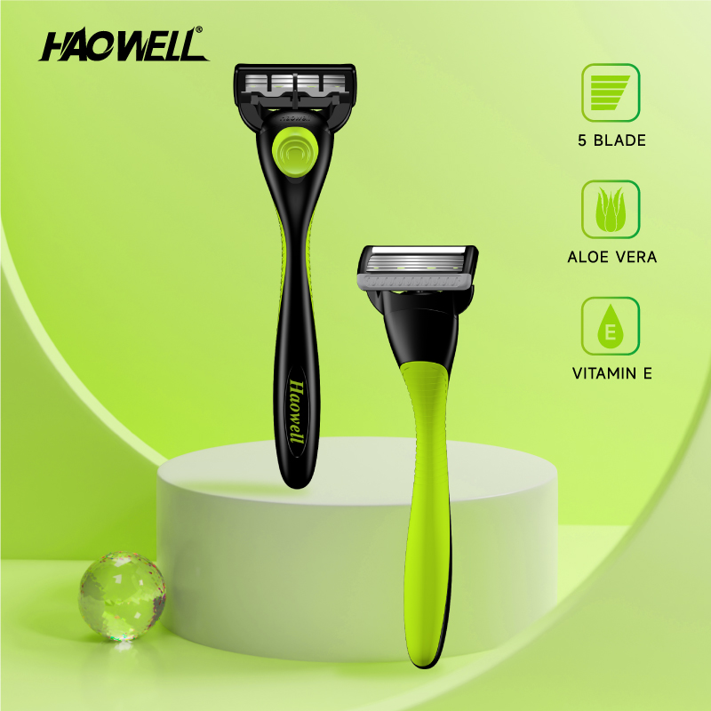 1+2 5 Blades Man Razor With 1 Handle And 2 Cartridges