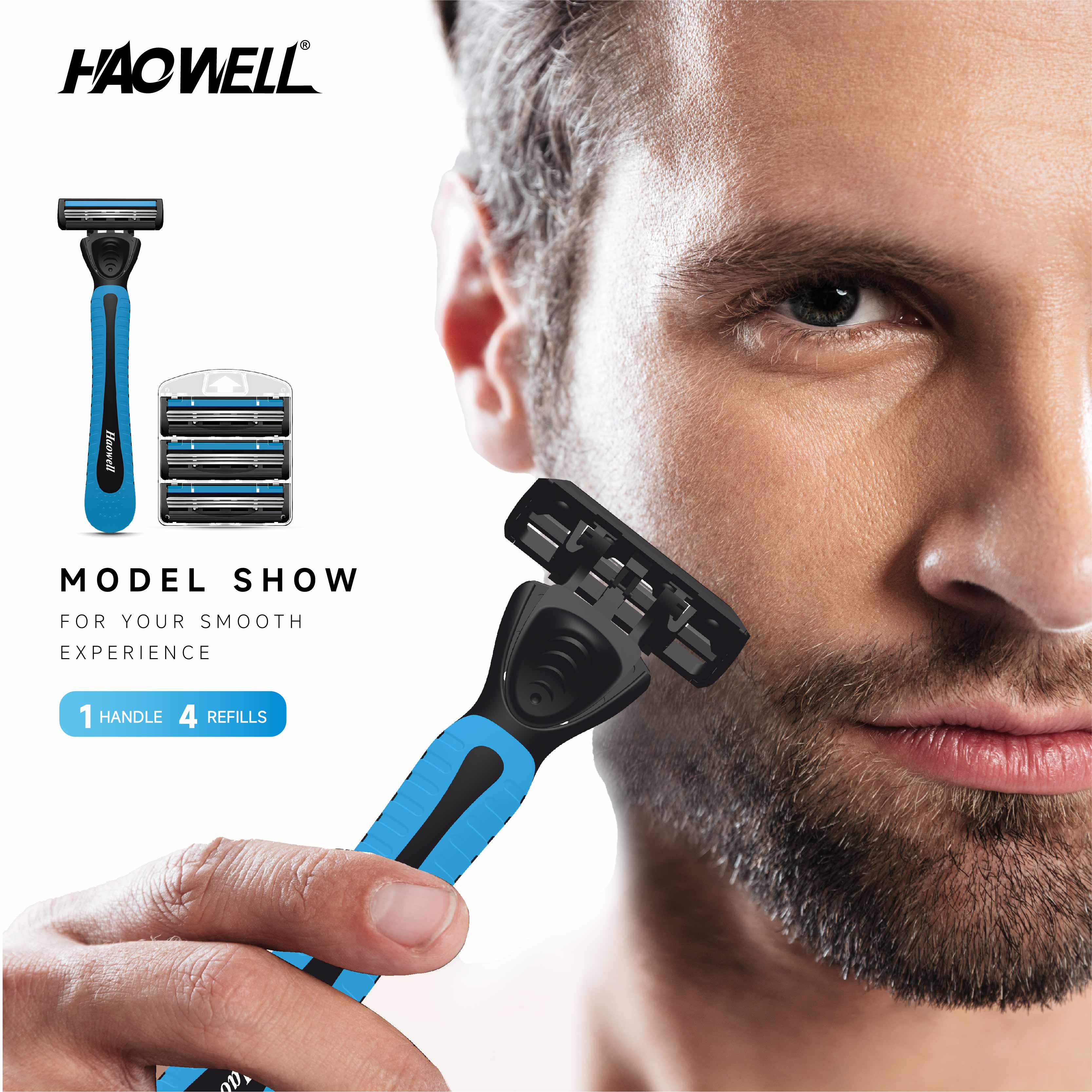Manufacture Triple Blade Plastic Rubber Shaving Disposable Razor