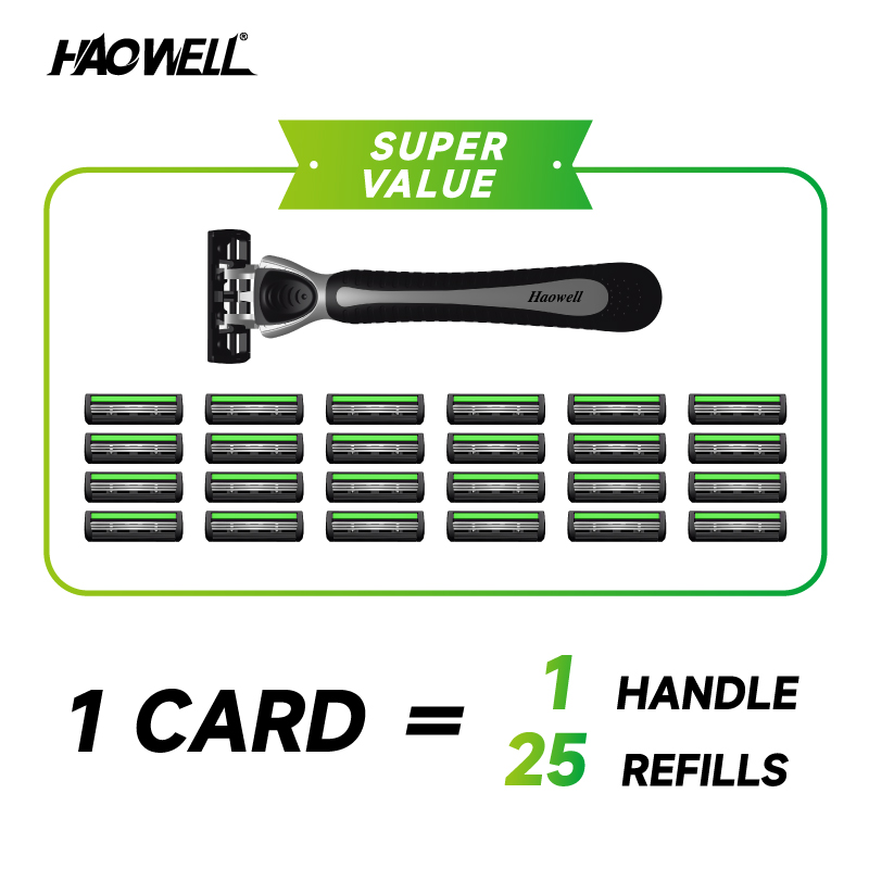 Hot Sale 3 Triple Blade System Shaving Razor With Replaced Cartridges 1+25 For Man