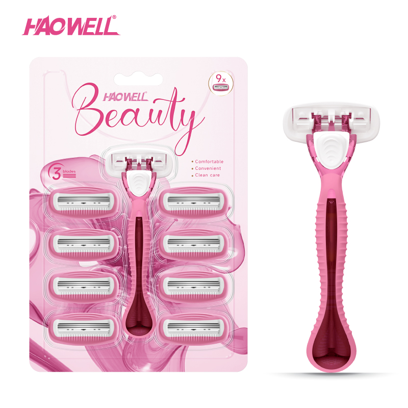 3 Blade Women Razor With 1 Handle And 9 Refills Smooth Shave