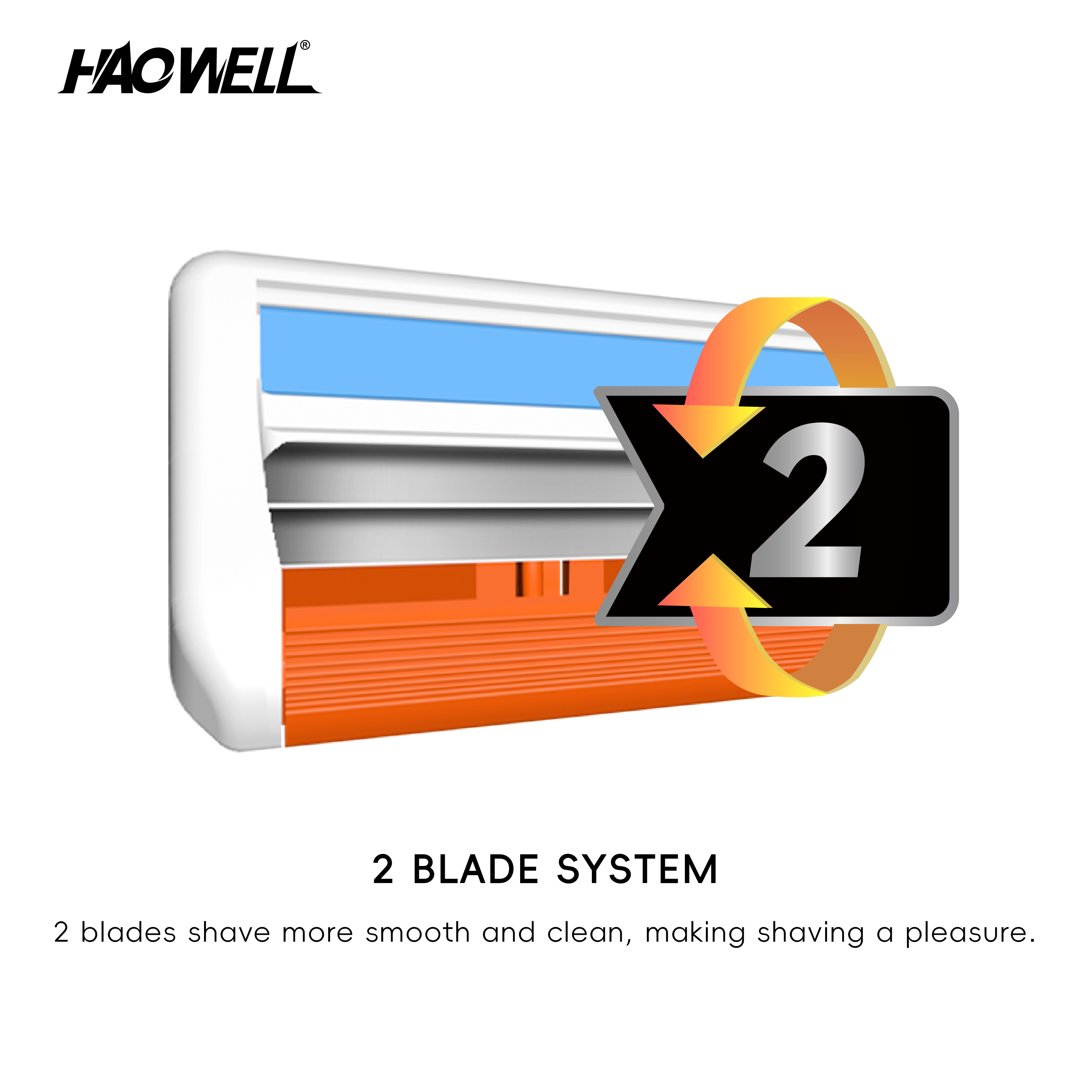 Long Plastic Handle twin Blade System Razor Economic