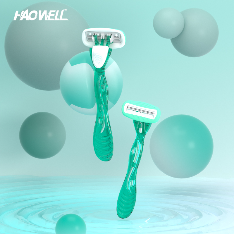 New Arrival 4pcs Lady Female Woman Use Rubber Handle Fast Delivery 3 Triple Blade Razor