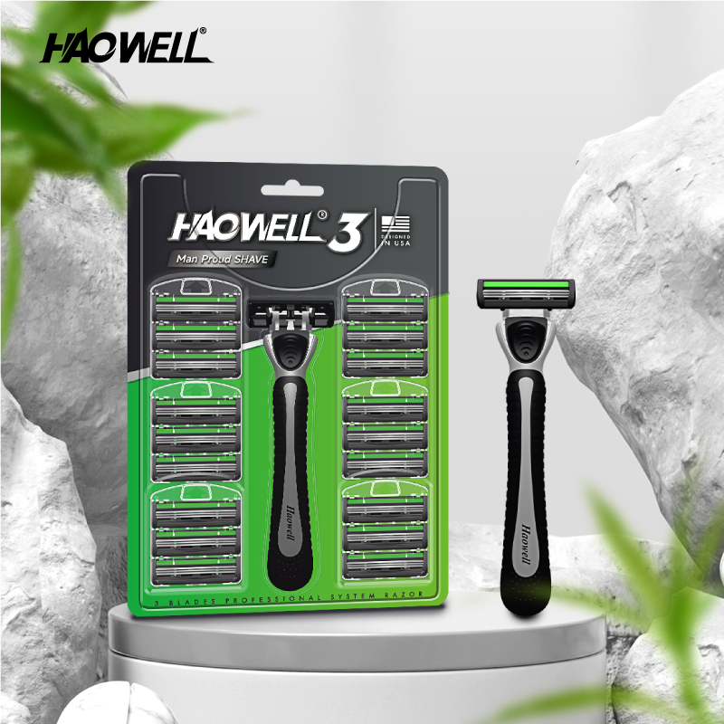 Hot Sale 3 Triple Blade System Shaving Razor With Replaced Cartridges 1+25 For Man