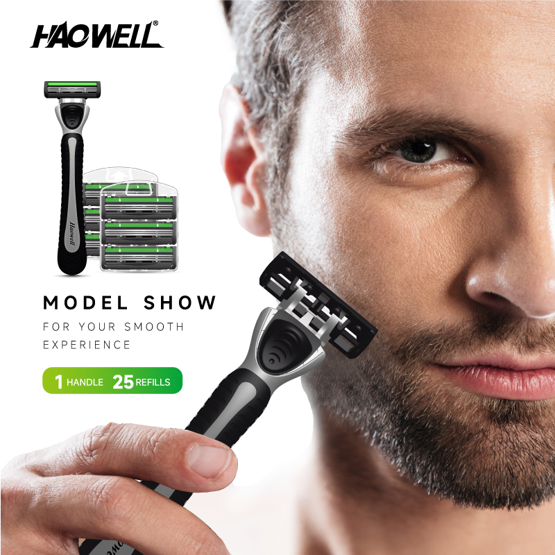 Hot Sale 3 Triple Blade System Shaving Razor With Replaced Cartridges 1+25 For Man