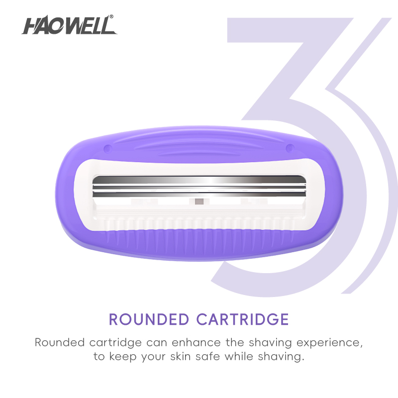 New Arrival 3pcs Lady Female Woman Use Rubber Handle Fast Delivery 3 Triple Blade Razor