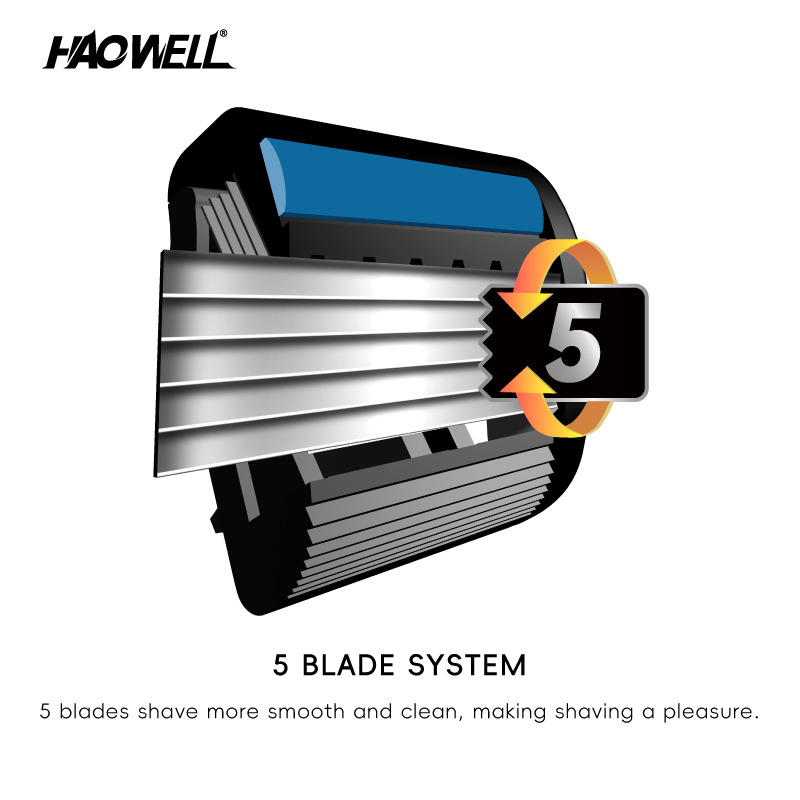1 Handle And 13 Refills, Men Razor With Metal Handle
