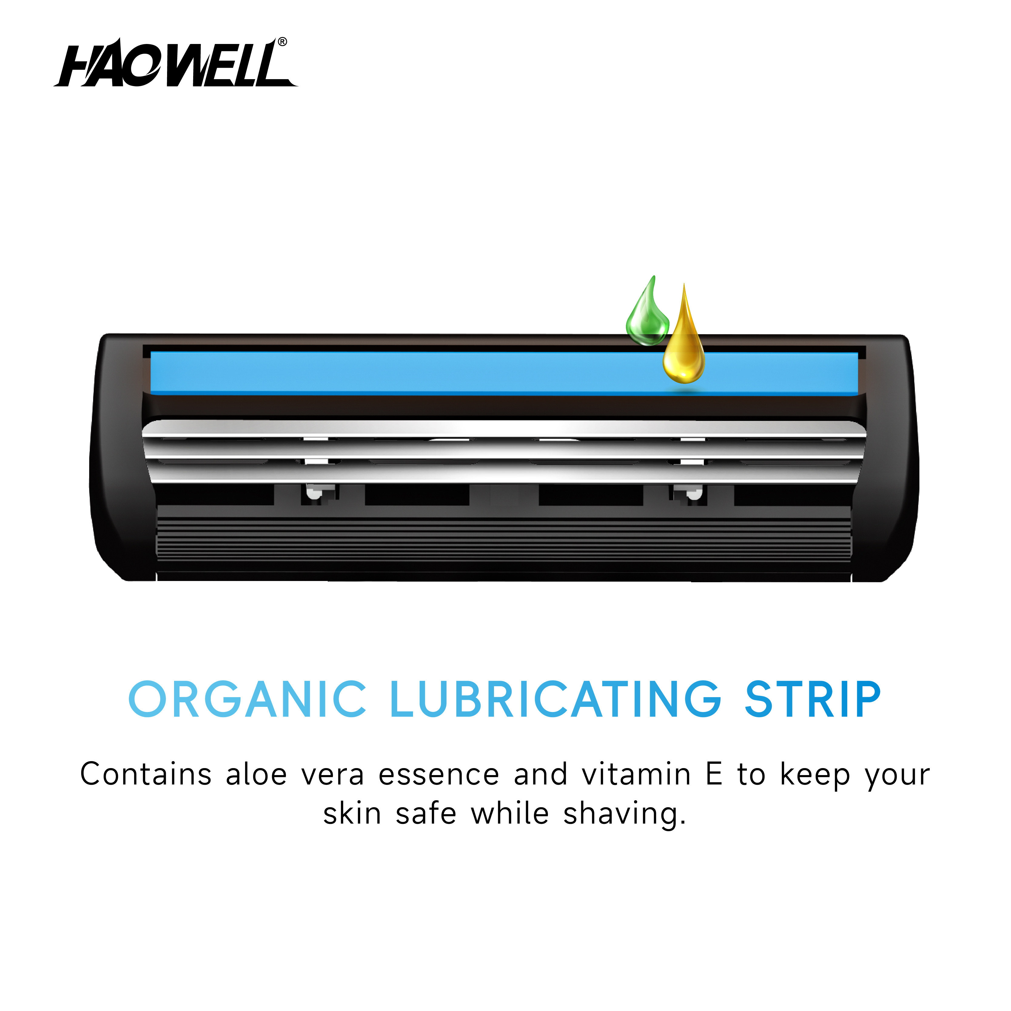 Manufacture Triple Blade Plastic Rubber Shaving Disposable Razor