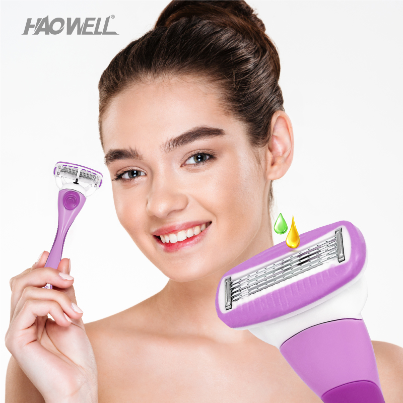 Hot Sale 5 Five Blade System Women's Shaving Safety Body Shaving Razor Blade Travel Razor Lady Shaver