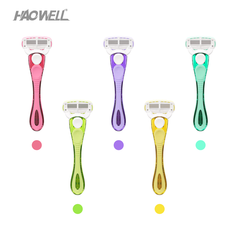 Colorful Customized Five Blade System Razor for Women