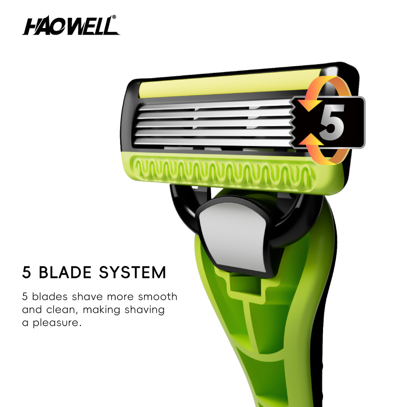 Box 1+5 Man Razor With 5 Blade，1 Handle 5 Refills , System Razor
