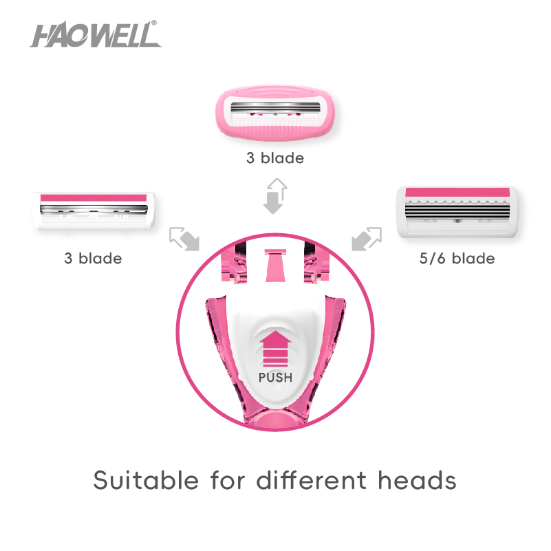 1+9 Box Women Razor High Quality 3 Triple Blade System Shaving Razor For Lady