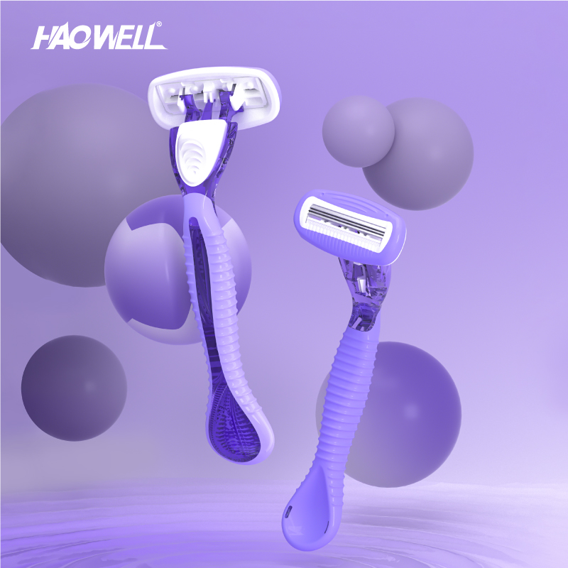 Disposable 3-Blade Razor For Women, Handle, 2 Cartridges