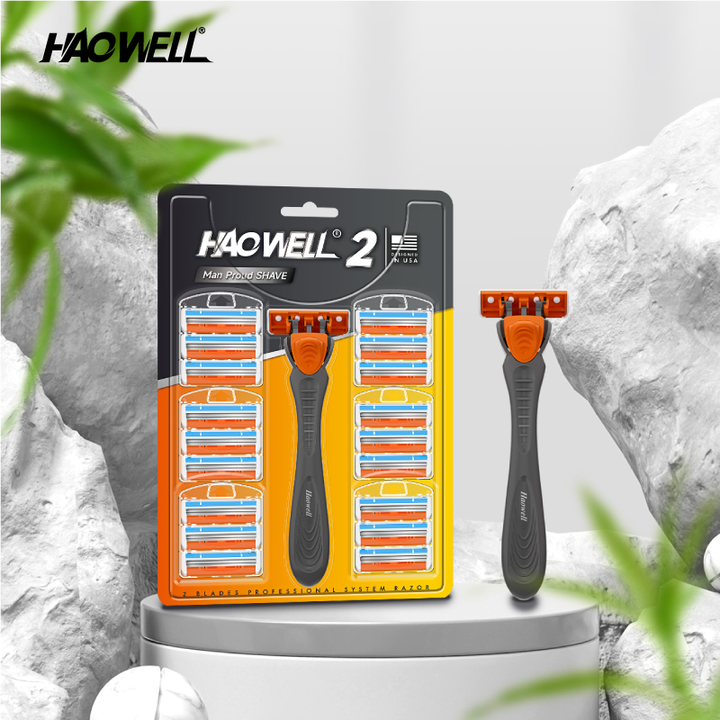 New Design Triple Blade System Razor with Lubricant Strip