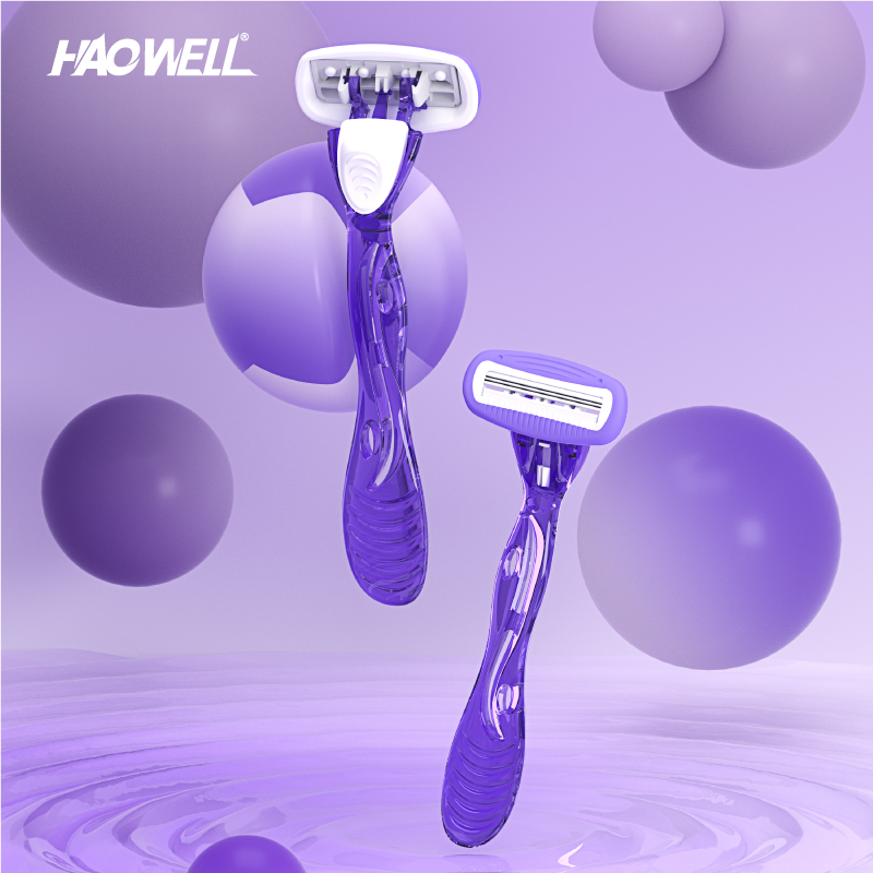 New Arrival 3pcs Lady Female Woman Use Rubber Handle Fast Delivery 3 Triple Blade Razor