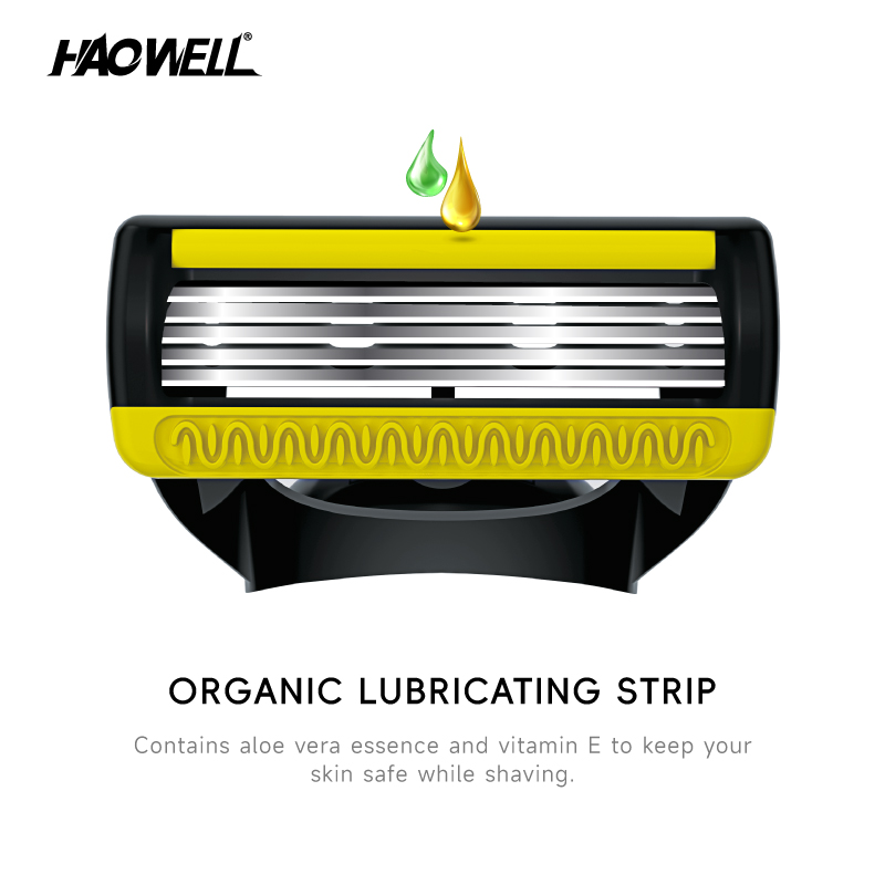 High Quality 5 Five Blade System Shaving Razor With Metal Handle Pivoting Head