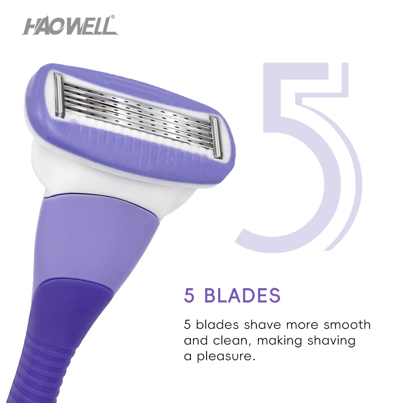 Hot Sale 5 Five Blade System Women's Shaving Safety Body Shaving Razor Blade Travel Razor Lady Shaver