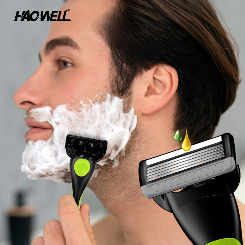 1+2 5 Blades Man Razor With 1 Handle And 2 Cartridges