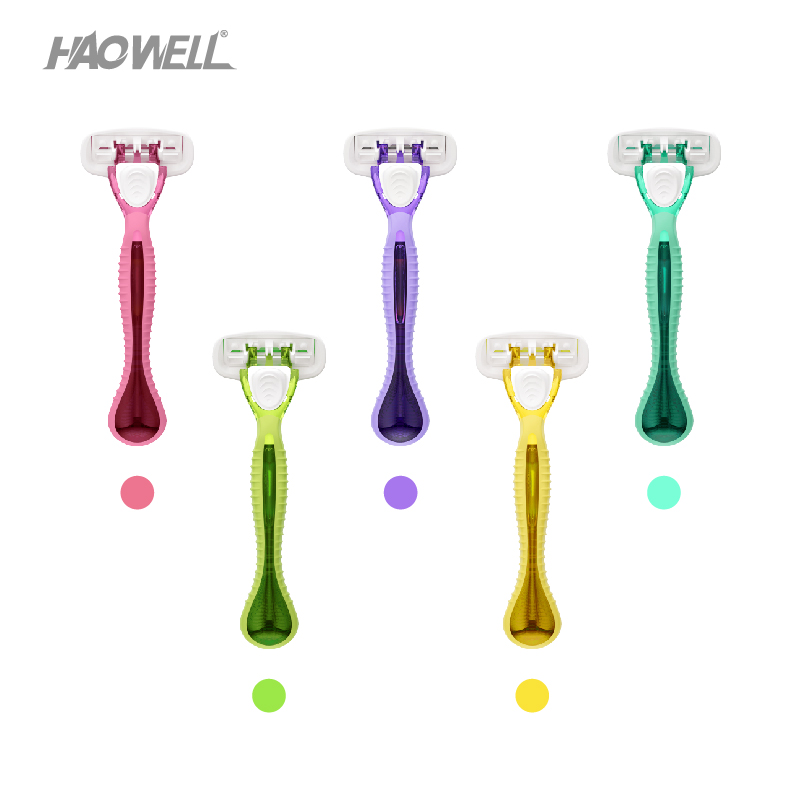 1+9 Box Women Razor High Quality 3 Triple Blade System Shaving Razor For Lady