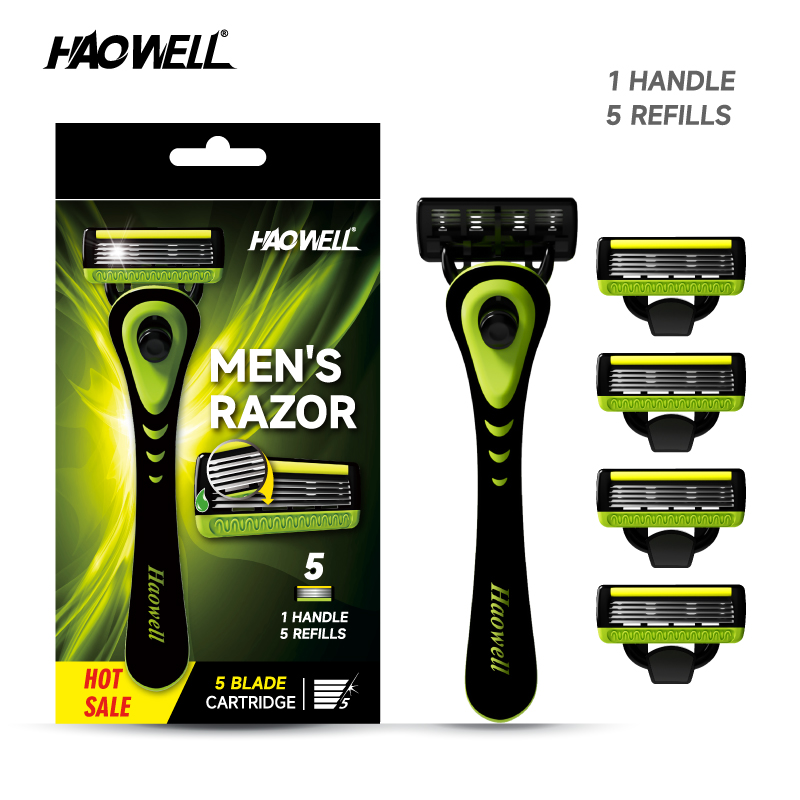 Box 1+5 Man Razor With 5 Blade，1 Handle 5 Refills , System Razor