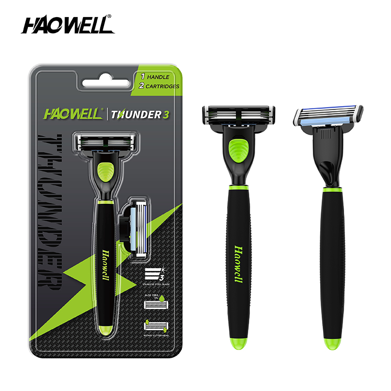 Haowell Men's Razor Mach3 Value Pack Razor 3 Blade 2 Refills
